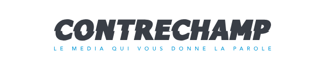 Logo noir sur fond blanc avec titre noir et sous titre bleu